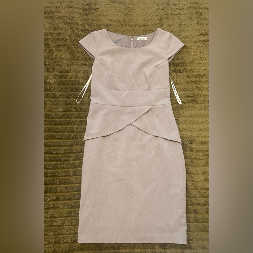Calvin Klein light grey cocktail, office dress